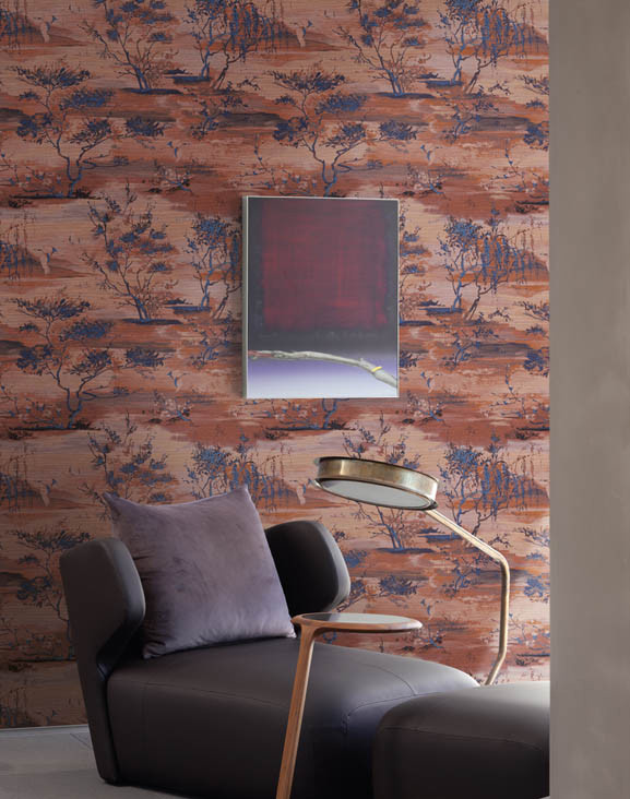 Jannelli & Volpi Tapete Sagimai 6010 in Orange Multicolour mit Natur- und Tiermotiven aus Vlies - Bild 1