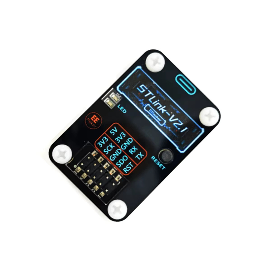 QSZNTEC ST-Link V5.0 Simulator Debugging Programmiergerät mit serieller Schnittstelle in Schwarz - Bild 2
