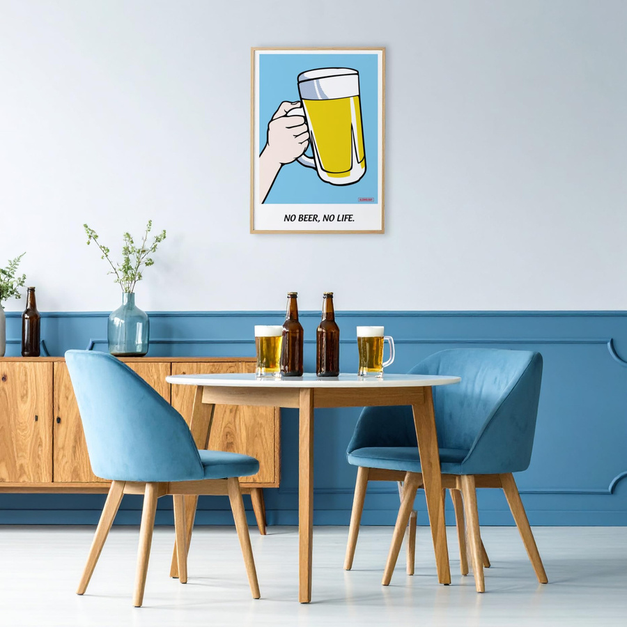 ALCOHOLIDAY Art Stilvoll Pop No No Life Poster von Nippon Collectibles in Blau, Skandinavischer Stil, Format A2 (42,0 x 59,4 cm) - Bild 4
