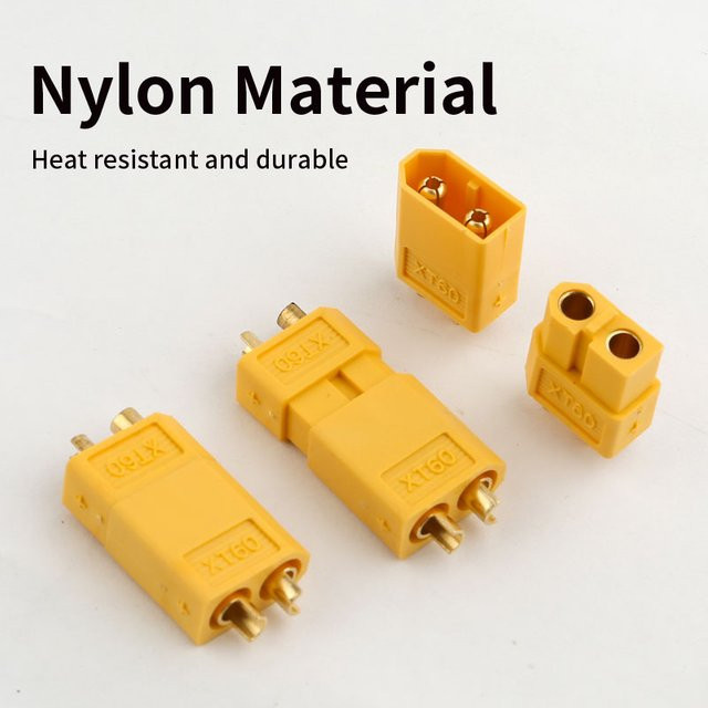 JINH XT60 Stecker Set mit 10 Stück männlich und weiblich in Gelb für RC Lipo Batterien - Bild 1