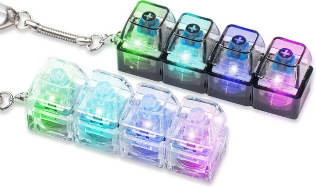 Venit Keys Tastatur-Clicker, 4-Tasten transparente Tastatur, mit LED-Licht, Schlüsselanhänger - Bild 1