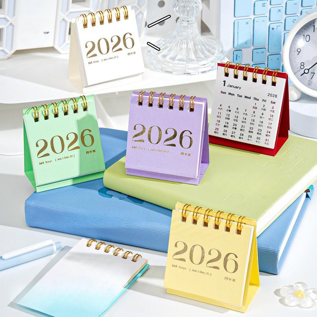 Desktop-Kalender 2026 Monatlich Kompakter Kalender in Lila für Büro und Reisen - Bild 1