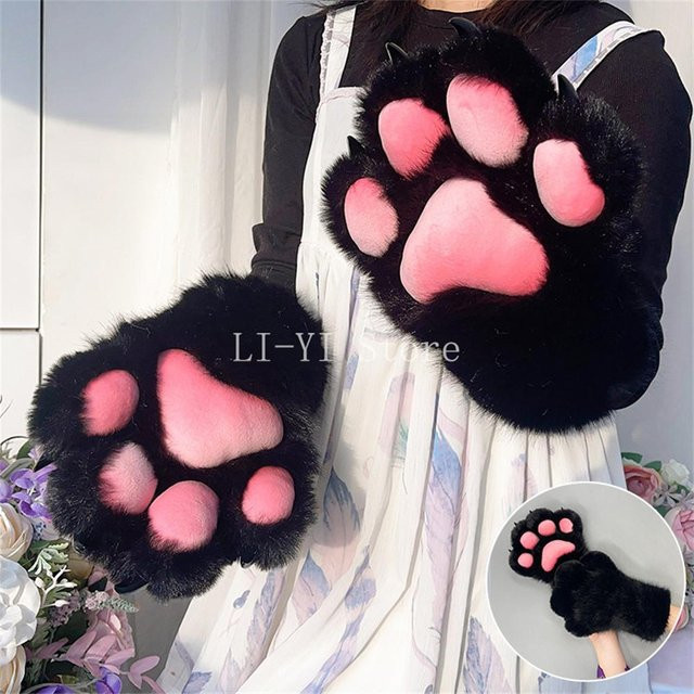 YIRAN Quietschende Flauschige Pfoten-Fäustlinge, Plüschtier-Klaue-Handschuhe, 1 Paar - Bild 1