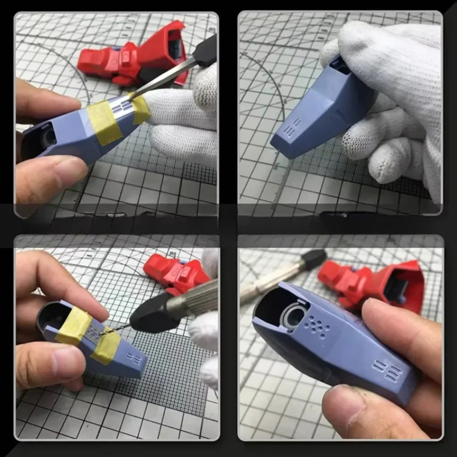13-in-1 Präzisions-Schnitzlineal aus Metall als Bohrloch-Detailer und Schreiblinien-Schablone für DIY-Modellbau und Hobby-Projekte - Bild 4