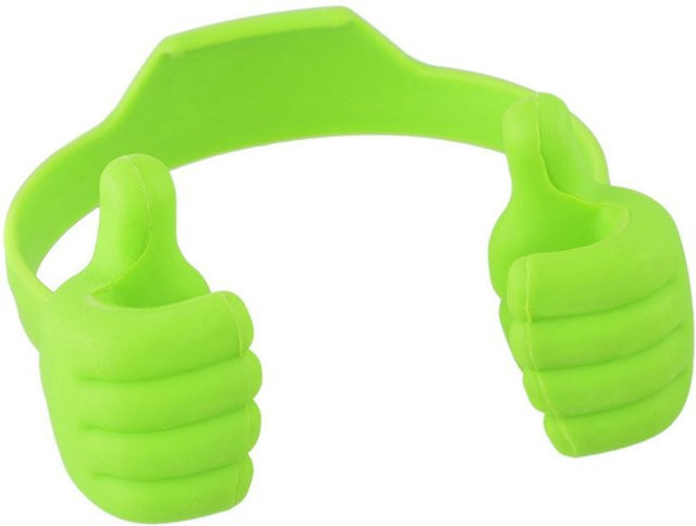 Centechia Handy und Tablet Halter Daumen Hoch in Grün für Schreibtisch und Bett - Bild 1