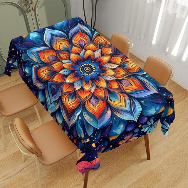 Wasserdichte Boho Mandala Tischdecke von JMG Household Supplies, rechteckig, Mehrfarbig, B: 100 cm, L: 160 cm - Bild 1
