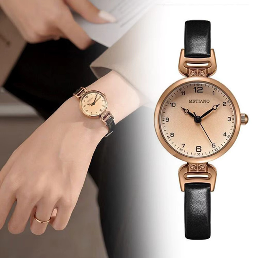 Armbanduhr Quarz, Leder, Weiß, Damen - Bild 2
