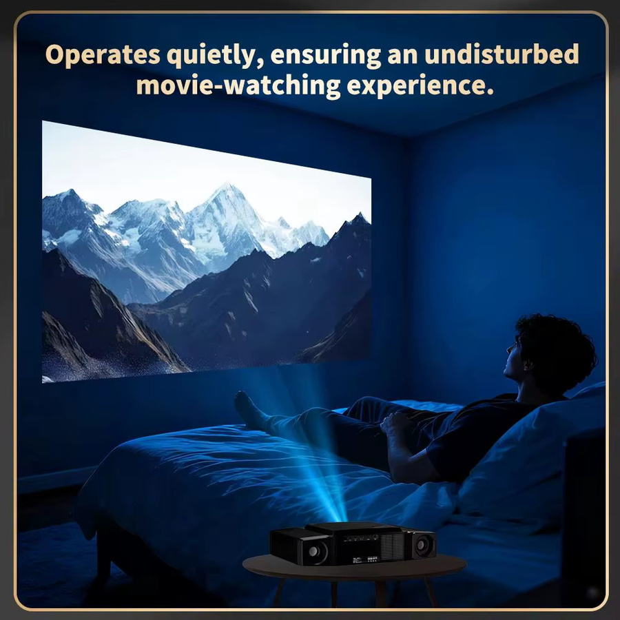 DESS C5 Enterprise Smart Home Theater Beamer Full HD 1080P LED Projektor mit Android, WiFi und Autofokus in Schwarz - Bild 4