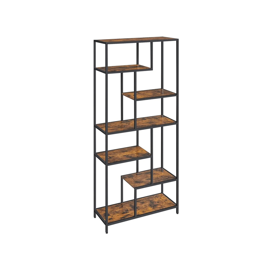 Vasagle Bücherregal mit 6 verstellbaren Ablagen in Schwarz-Braun, B/T/H: 80 x 30 x 180 cm - Bild 2