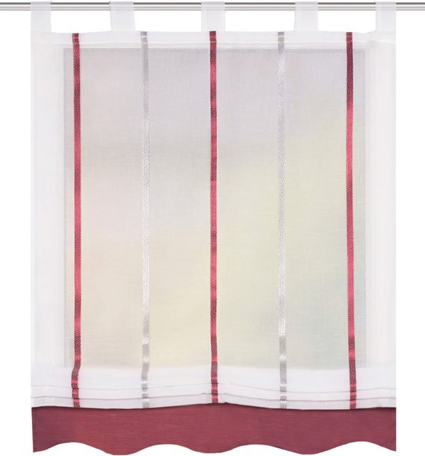 Raffrollo Voile von Heine Home in Rot gestreift und transparent, Breite: 140 cm - Bild 1
