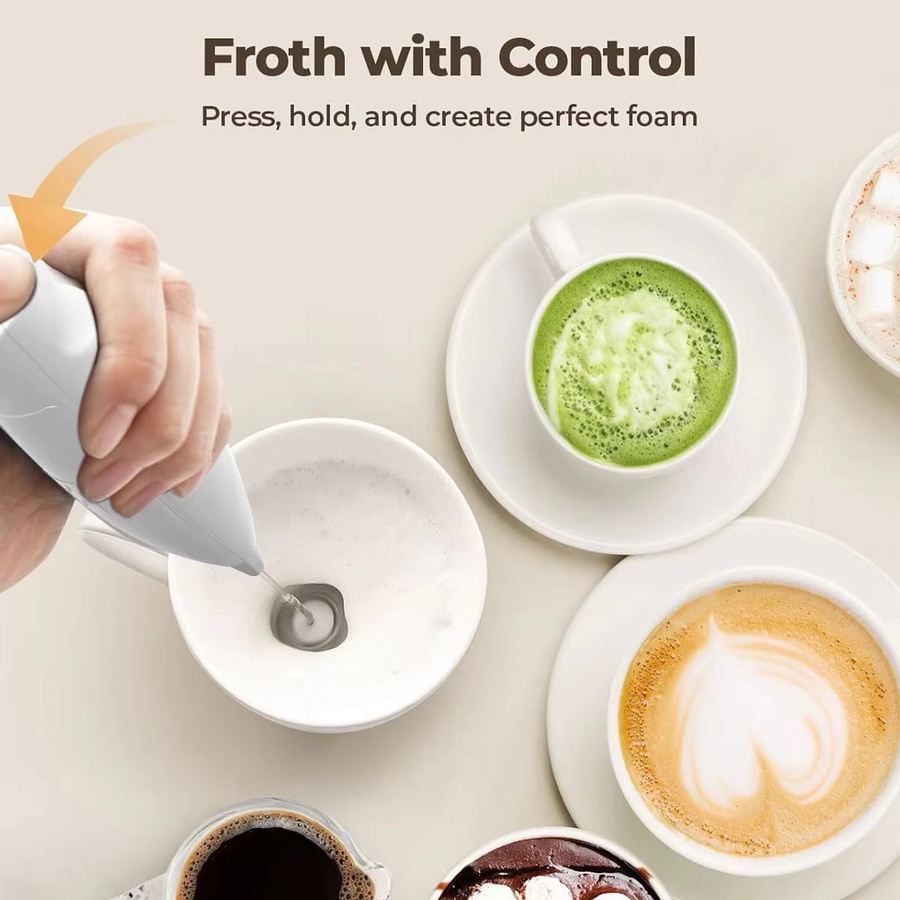 XIADYINJIA Elektrischer Milchaufschäumer und Eier-Schneebesen in Schwarz für Kaffee und Küche - Bild 5