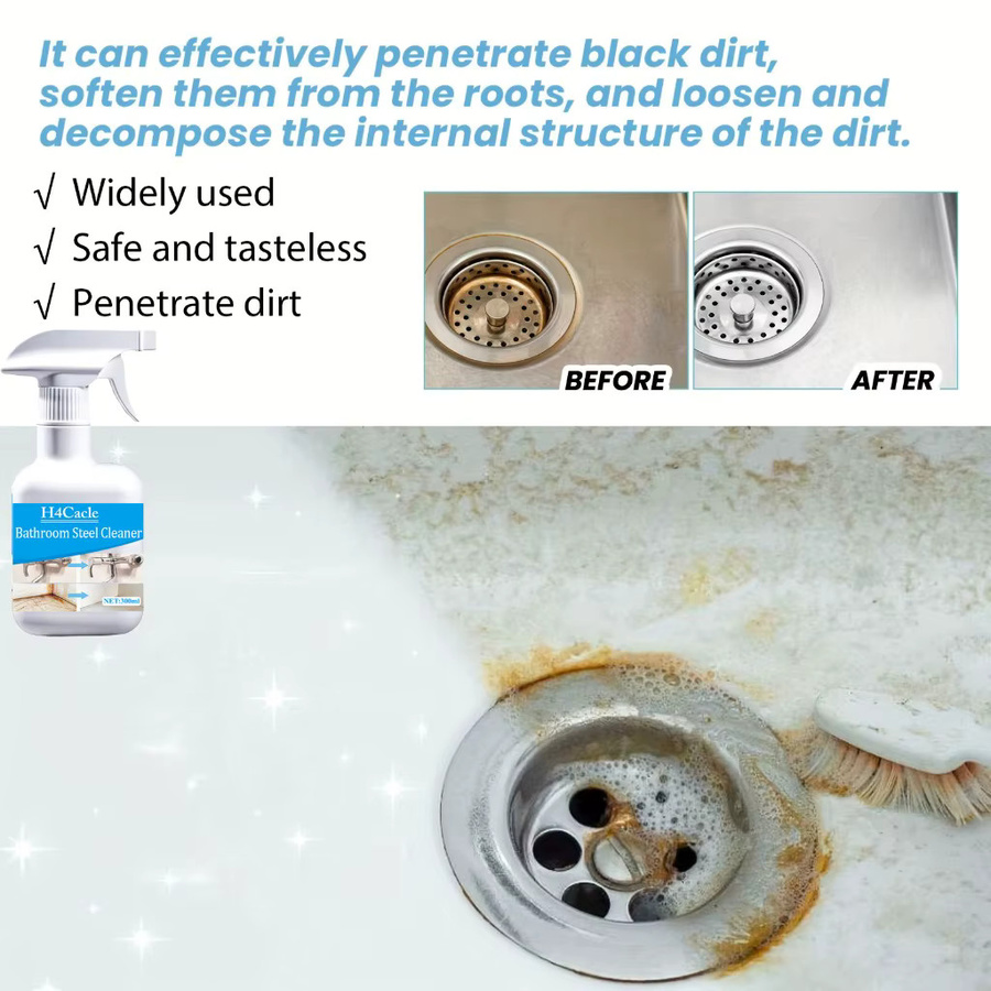 H4Cacle Badezimmer-Entkalker Reiniger Spray in Weiß für Fliesen, Badewanne, Toilette, Glas und Waschbecken - Bild 2