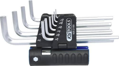 KS Tools 3 in 1 Innen-Sechskant Winkelstiftschlüssel-Satz aus gehärtetem Stahl, 10-teilig, Silber - Bild 1
