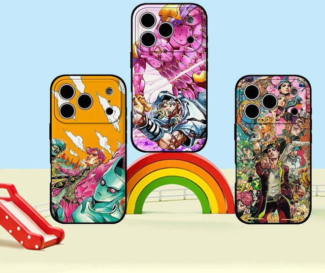Anime JoJo's Bizarre Adventure Handyhülle für iPhone 15 14 13 12 11 Pro Max und weitere Modelle, Mehrfarbig - Bild 1