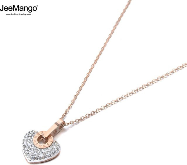 Jeemango Halskette, Titan, Herz Charm, Kristall, Schwarz, Damen - Bild 1
