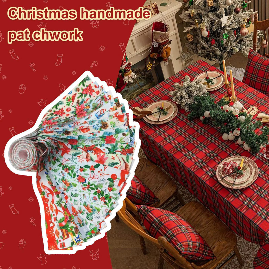 40 Stück Weihnachts-Stoffquadrate in Multicolour zum Quilten, Nähen und Basteln - Bild 2