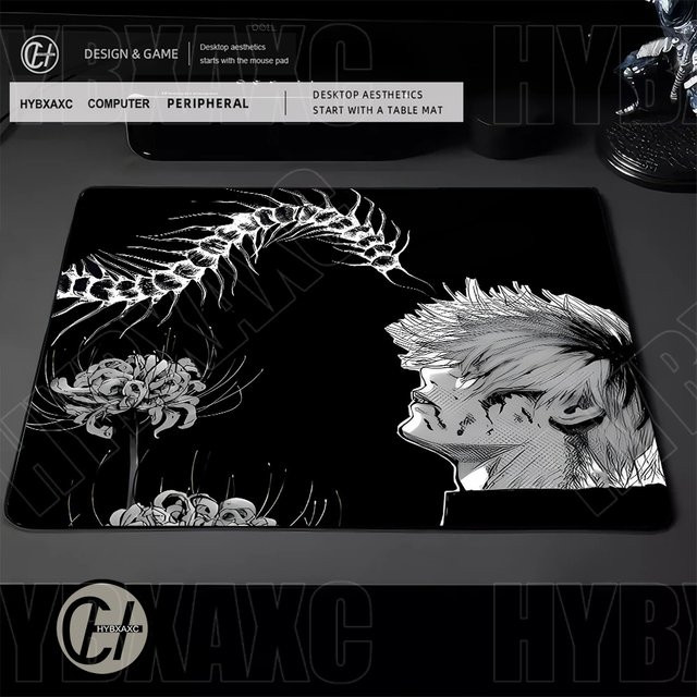 HYBXAXC Speed Esports Mauspad Kaneki Ken Anime Design Wasserdicht, B/B/H: 45 x 40 cm, Schwarz-Weiß - Bild 1