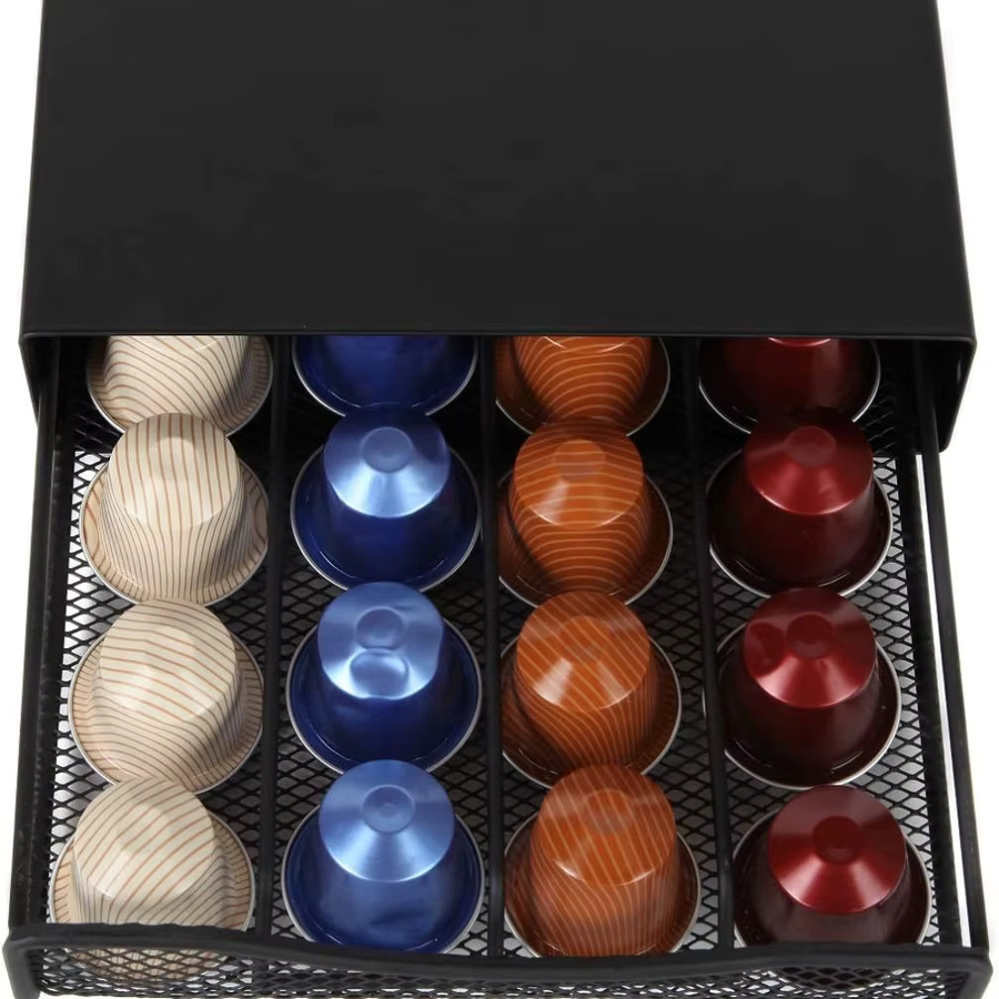 Nespresso Kapselhalter aus Metall in Schwarz für 40 Kapseln als Organizer-Schublade - Bild 3