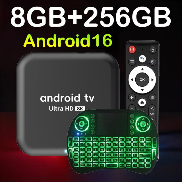 YOZHIXU RK3518 Smart TV Box Q18 Android 16 Set-Top-Box mit Google Assistant, Bluetooth 6.0, Dual WLAN 5G und Netflix, Farbe: Schwarz - Bild 1