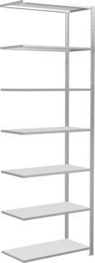 Schulte Anbauregal Steckregal MULTIplus150 mit 7 verstellbaren Fachböden und Kreuzstrebe, Farbe: Lichtgrau, B/T/H: 300 x 100 x 50 cm - Bild 1
