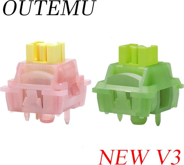Outemu Silent Peach V3 und Silent Lemon V3 Mechanische Tastatur Schalter, Linear und Taktil, 5-polig, Hot-Swap, Geschmiert - Bild 1
