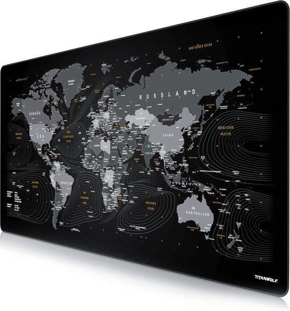 Titanwolf Gaming Mauspad XXXL Speed Mousepad mit Weltkarte in Multicolor, B/T: 120 x 60 cm - Bild 1