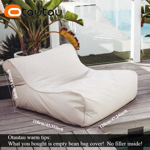 OTAUTAU Outdoor wasserdichter Sitzsack-Liegenbezug aus Oxford in Seeblau SF483 - Bild 1