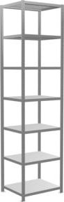 Schulte Lagertechnik Fachbodenregal MultiPlus250 Steckregal, silbergrau/verzinkt, 7 Fachböden, B: 75 cm, T: 60 cm, H: 300 cm - Bild 1
