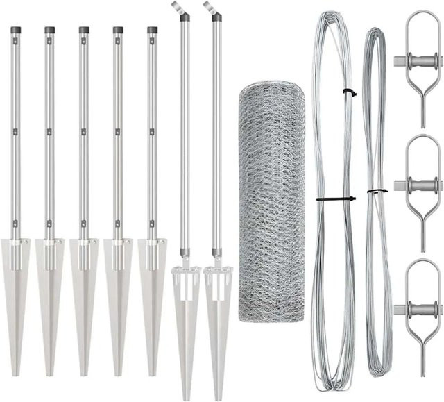 vidaXL Zaunpfosten aus Stahl in Silber, Höhe: 40 cm, Breite: 2,5 cm, Tiefe: 2,5 cm - Bild 1