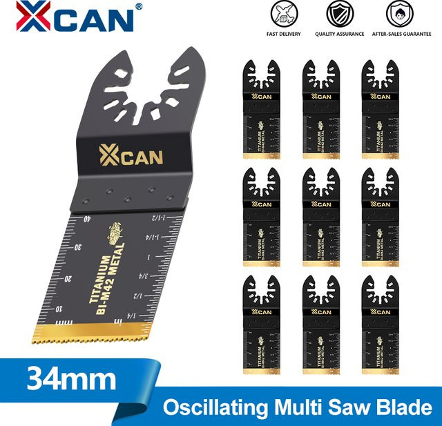 XCAN Titanbeschichtetes oszillierendes Multitool-Sägeblatt mit Schnellverschluss zum Schneiden von Metall, Holz und Kunststoff - Bild 1