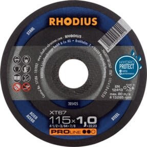 RHODIUS Trennscheibe XT67 für Metall, schwarz, Durchmesser: 115 mm, Dicke: 1,0 mm - Bild 1