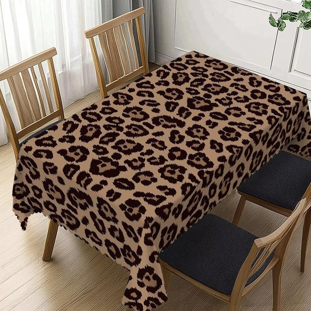 Waschbare rechteckige Tischdecke mit Kuhmuster von JINGYUE Pet in Schwarz-Weiß, B/T: 140 x 90 cm - Bild 1