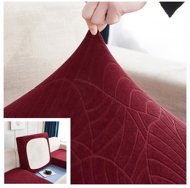 Wasserdichter und rutschfester Sofa-Schonbezug von Yiran Furniture in Rot, dehnbarer Jacquard-Stuhlbezug aus Polyester für Ecksofas, waschbar und abnehmbar - Bild 1