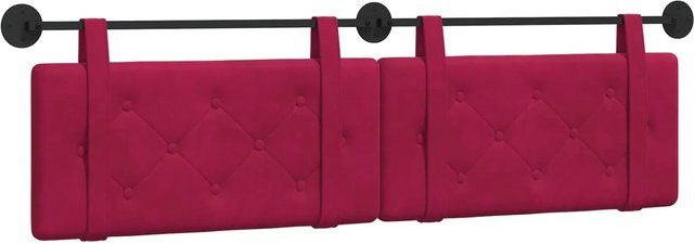 vidaXL Wandmontiertes Kopfteil aus Samt in Weinrot, B/H/T: 190 x 55 x 5 cm - Bild 1