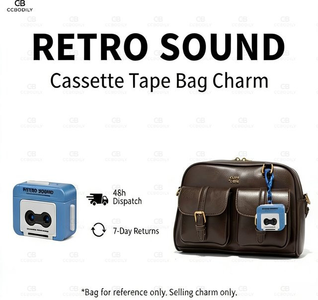 Mini Retro Kassettenbandgerät Schlüsselanhänger, Sprachaufzeichnung, Soundeffekt - Bild 1