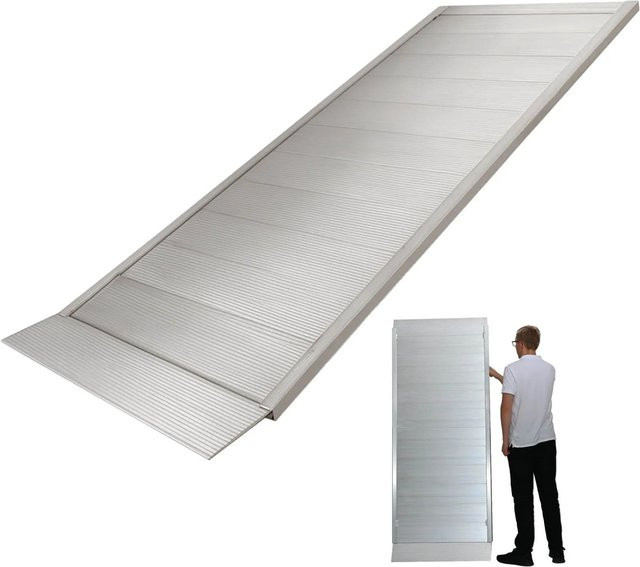 TRUTZHOLM Breitrampe aus Aluminium in Grau, geriffelt, B/H: 198 x 74 cm, Traglast 600 kg - Bild 1