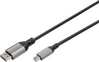Digitus DisplayPort auf Mini DisplayPort Adapterkabel in Schwarz und Grau für 8K Auflösung - Bild 1