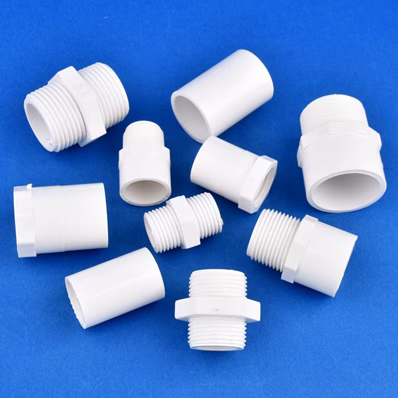 SgooHan PVC-Verbindung Set 2 Stück, weißer gerader Anschluss für Gartenbewässerung und Wasserversorgung, 1/2 Zoll Außen-/Innengewinde - Bild 2