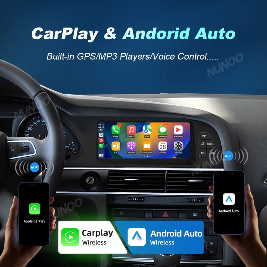 NUNOO Smart Car System mit Android, CarPlay und Android Auto für Audi A6 C6 und Q7 4L (2005-2015), Stereo Radio mit Navigation und Multimedia, Schwarz - Bild 3