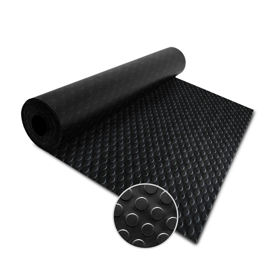 Karat Gummiläufer mit Flachnoppen in Schwarz, rutschfeste Gummimatte, Breite: 150 cm, Tiefe: 1000 cm, Höhe: 0,3 cm - Bild 2