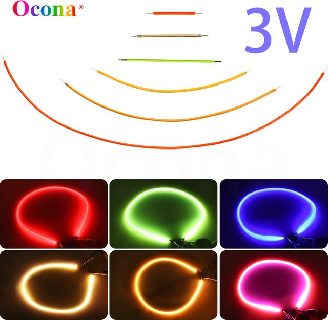 5 Stück OCONA COB-LED-Filamente für Retro-Edison-Glühbirnen, Spirale, DC 3 V, Farben: Rot, Blau, Warmweiß - Bild 1