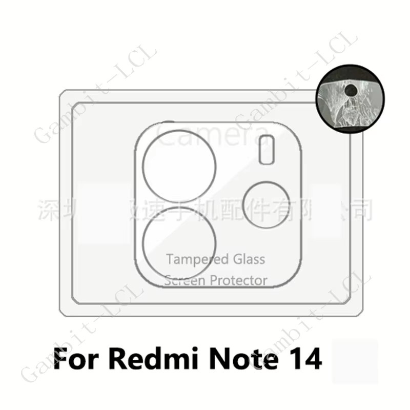 Xiaomi Redmi Note 14 4G 5G Kamera Objektiv Schutz aus gehärtetem 3D HD Glas, Transparent - Bild 3