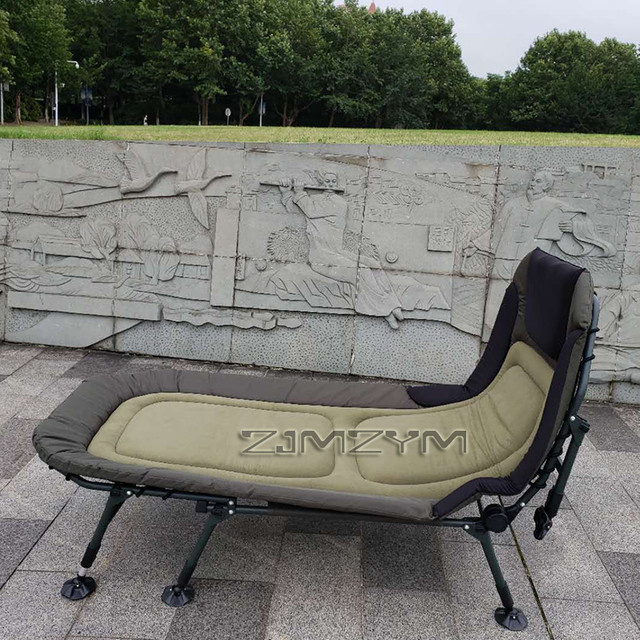 ZJMZYM Klappbett Liegestuhl mit verstellbarer Kopfstütze und ergonomischer Form für Camping und Garten - Bild 1