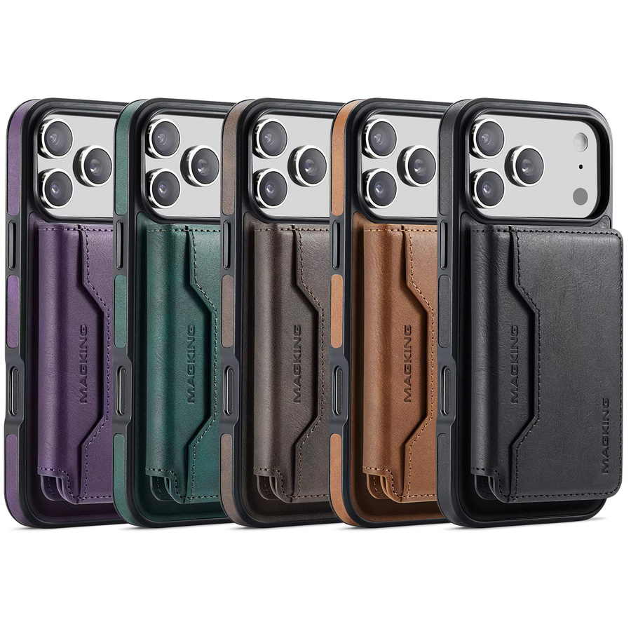 2-in-1 Magnetkarten Leder Handyhülle mit abnehmbarem Wallet für Apple iPhone 16 Pro Max, 15 Plus, 14, 13, 12 in Braun, kompatibel mit MagSafe - Bild 2