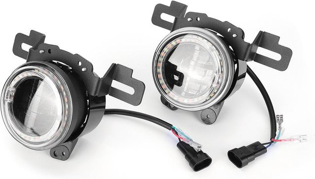 Koogeelife Nebelscheinwerfer Lampenhalterung Montagebaugruppe IP67 Wasserdicht in Schwarz passend für Jeep Wrangler JK 2007-2017 - Bild 1