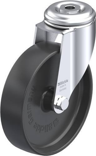 Blickle Lenkrolle LKRA-POA 125G-11 in Schwarz mit verzinktem Stahl und Kunststoff, Rad-Durchmesser: 125 mm, Tragfähigkeit: 120 kg - Bild 1