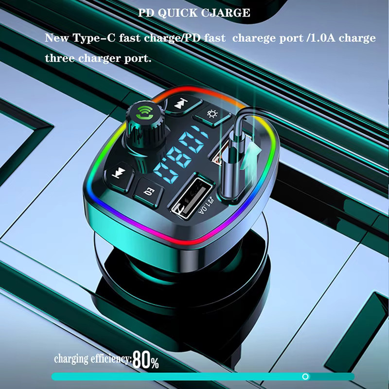 FireFrog Bluetooth 5.0 FM-Transmitter mit Freisprecheinrichtung und 20 W USB Super Quick Charge Adapter in Schwarz - Bild 2