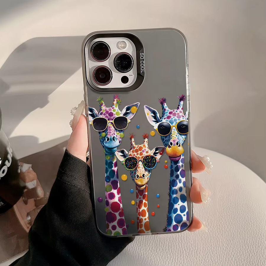 AKABEILA Giraffen-Handyhülle für iPhone 17 Pro Max 16 15 14 13 12 11 Air, matte IMD-Schutzhülle in Multicolour - Bild 4