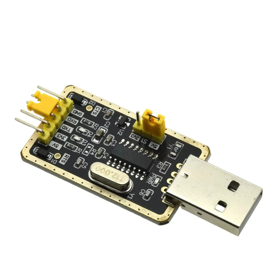 USB-zu-TTL-Modul CH340G RS232 mit USB-C Anschluss und Anschlusskabel in Schwarz - Bild 2