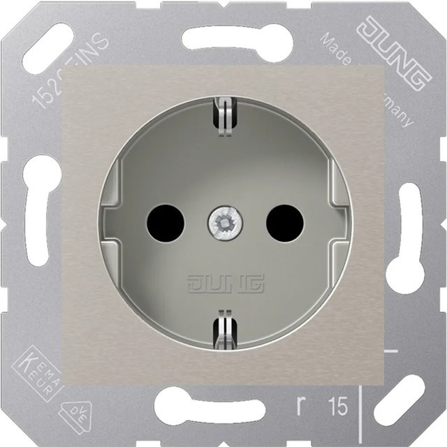 Jung Steckdose Serie CD Platin Silber B/H: 50 x 50 mm - Bild 1